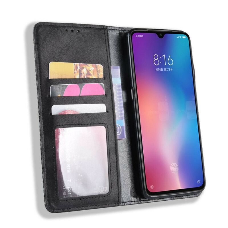 Cover Xiaomi Mi 9 Lite Flip Cover Stylet Vintage Lædereffekt