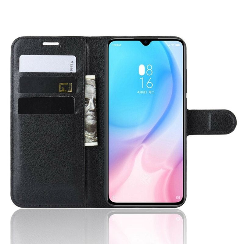 Flip Cover Xiaomi Mi 9 Lite Klassisk Litchi Imiteret Læder