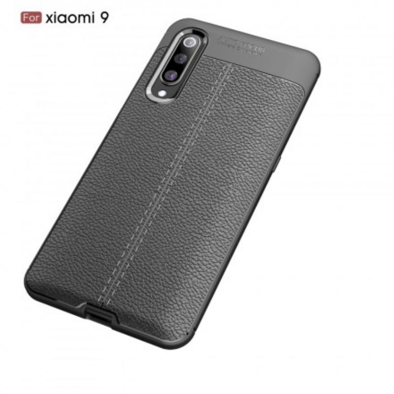 Cover Xiaomi Mi 9 Dobbelt Linje Litchi Lædereffekt