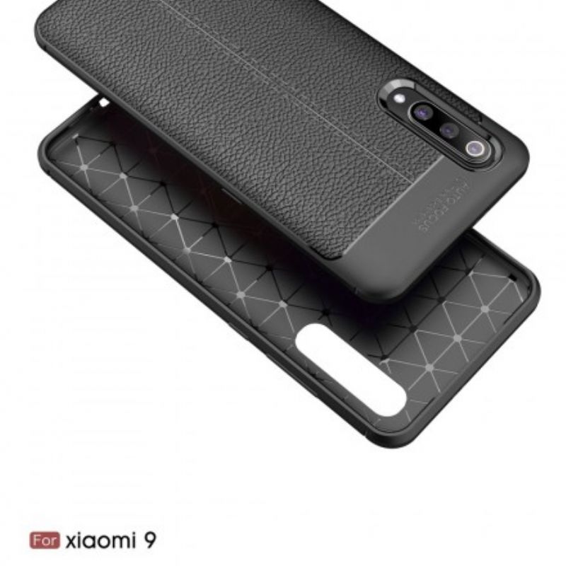 Cover Xiaomi Mi 9 Dobbelt Linje Litchi Lædereffekt