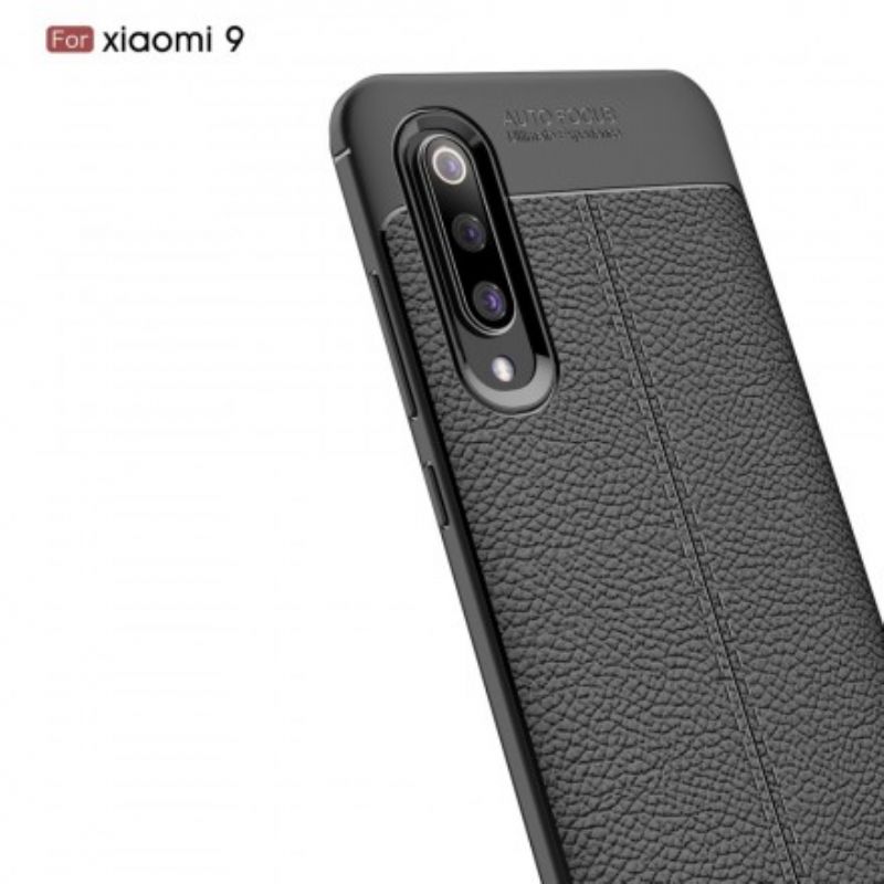 Cover Xiaomi Mi 9 Dobbelt Linje Litchi Lædereffekt