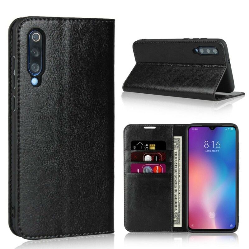 Cover Xiaomi Mi 9 Flip Cover Ægte Læder