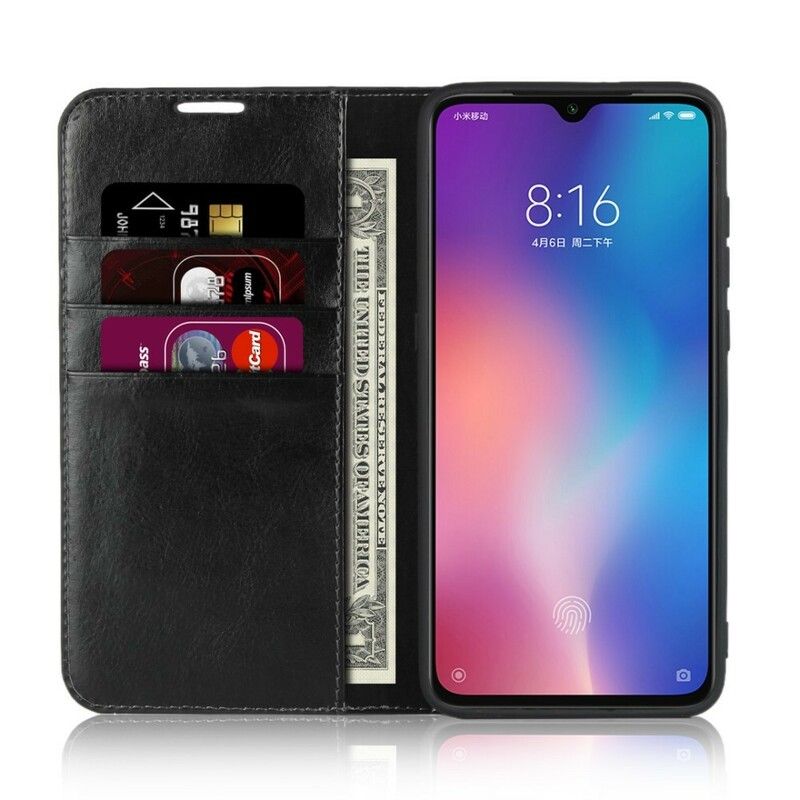 Cover Xiaomi Mi 9 Flip Cover Ægte Læder