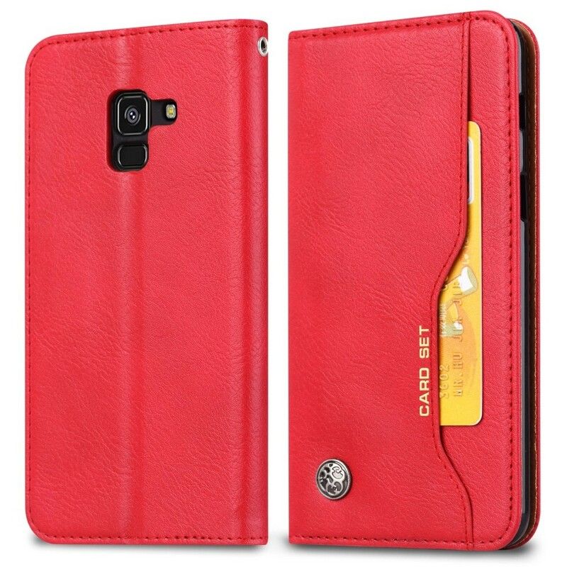 Cover Samsung Galaxy A8 2018 Flip Cover Faux Læder Kortholder