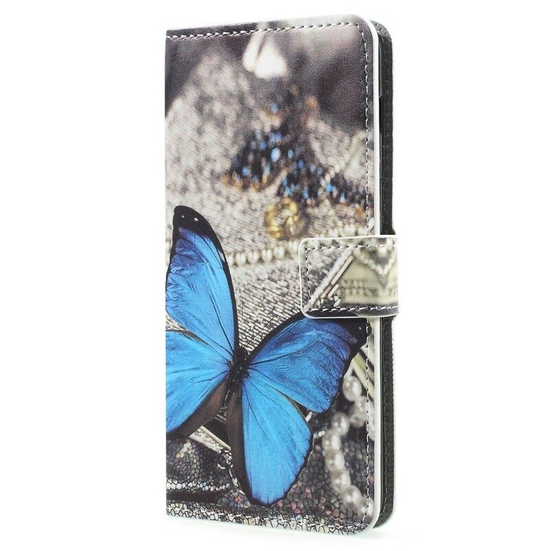 Flip Cover Samsung Galaxy A8 2018 Blå Sommerfugl