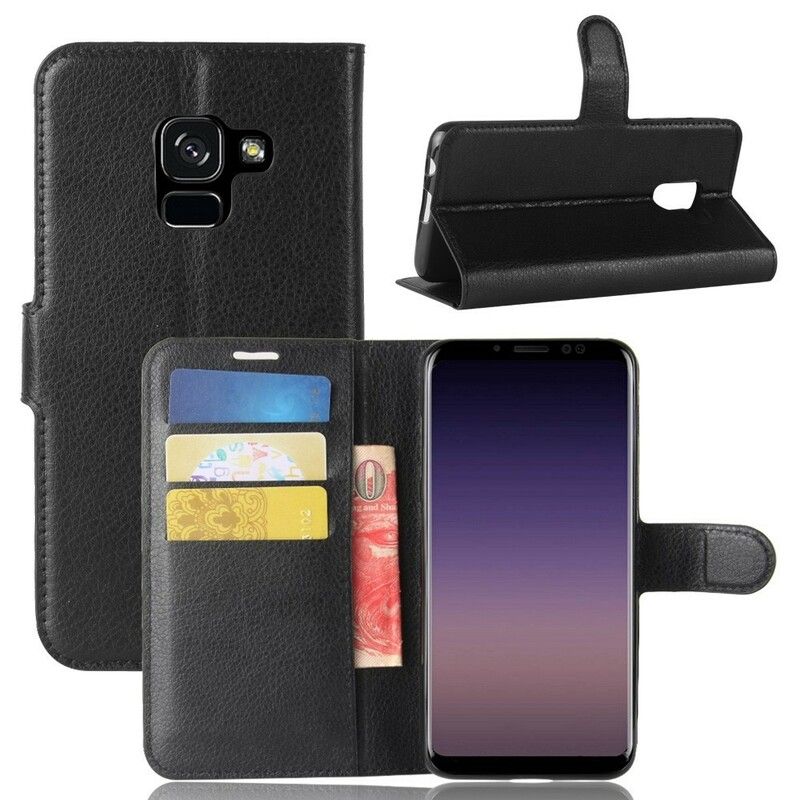 Flip Cover Samsung Galaxy A8 2018 Klassisk Lædereffekt