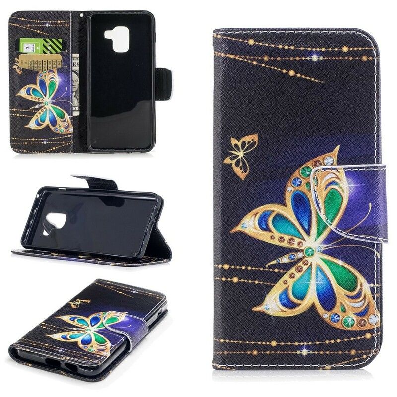 Flip Cover Samsung Galaxy A8 2018 Magisk Sommerfugl