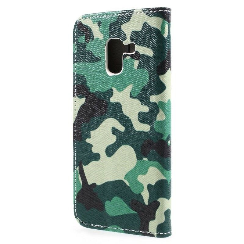 Flip Cover Samsung Galaxy A8 2018 Militær Camouflage