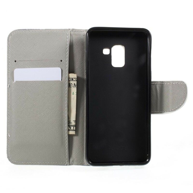 Flip Cover Samsung Galaxy A8 2018 Militær Camouflage