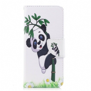 Flip Cover Samsung Galaxy A8 2018 Panda På Bambus