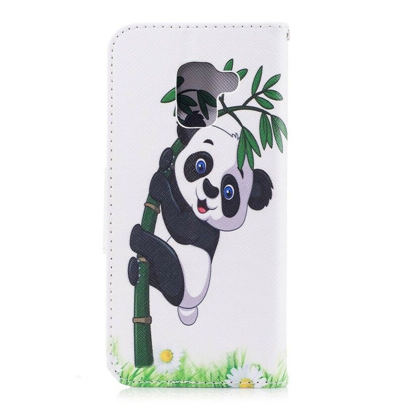 Flip Cover Samsung Galaxy A8 2018 Panda På Bambus