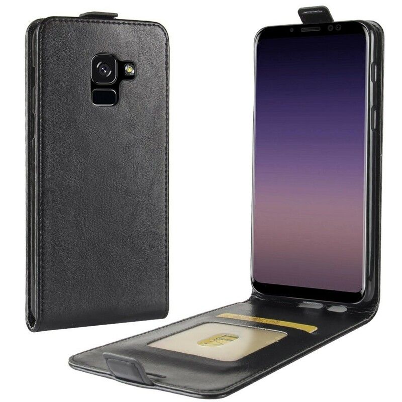 Læder Cover Samsung Galaxy A8 2018 Flip Cover Foldbar Lædereffekt