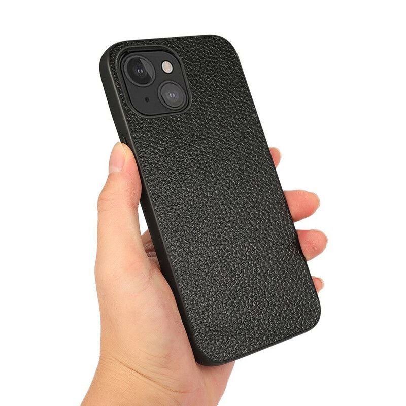 Cover iPhone 13 Mini Ægte Litchi Læder