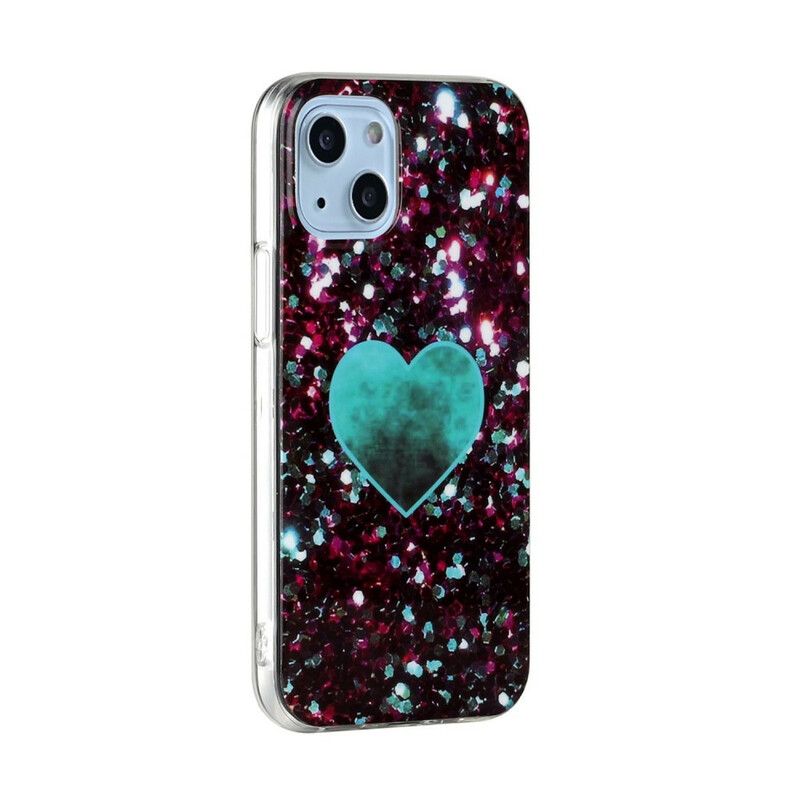 Cover iPhone 13 Mini Glitter Marmor