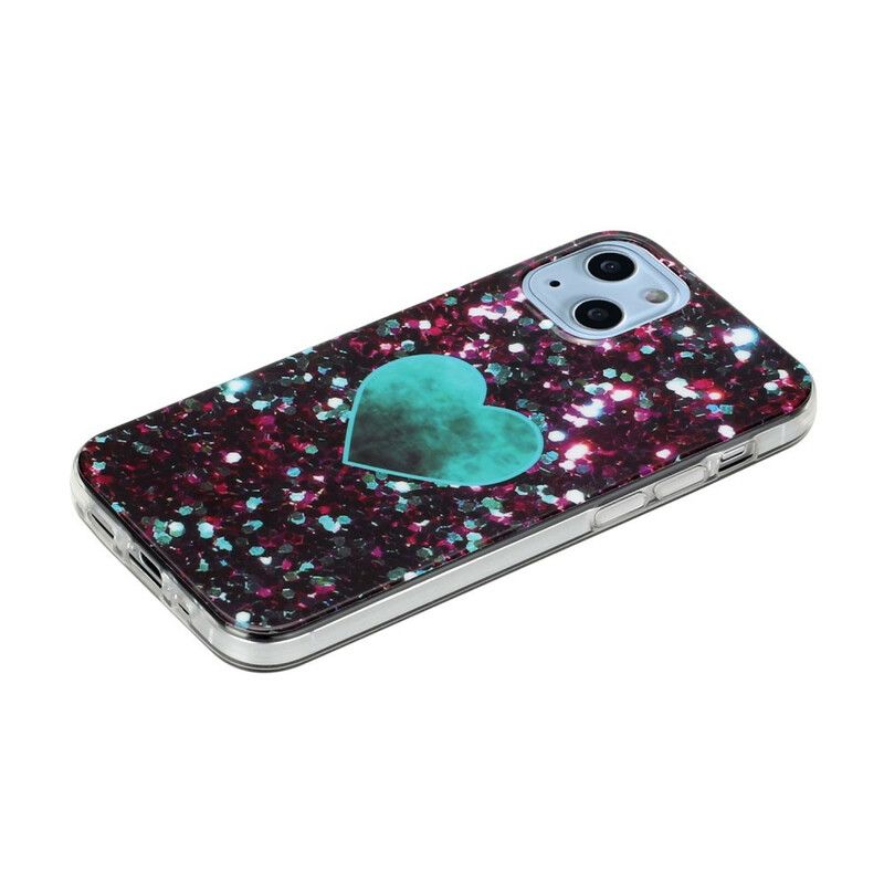 Cover iPhone 13 Mini Glitter Marmor