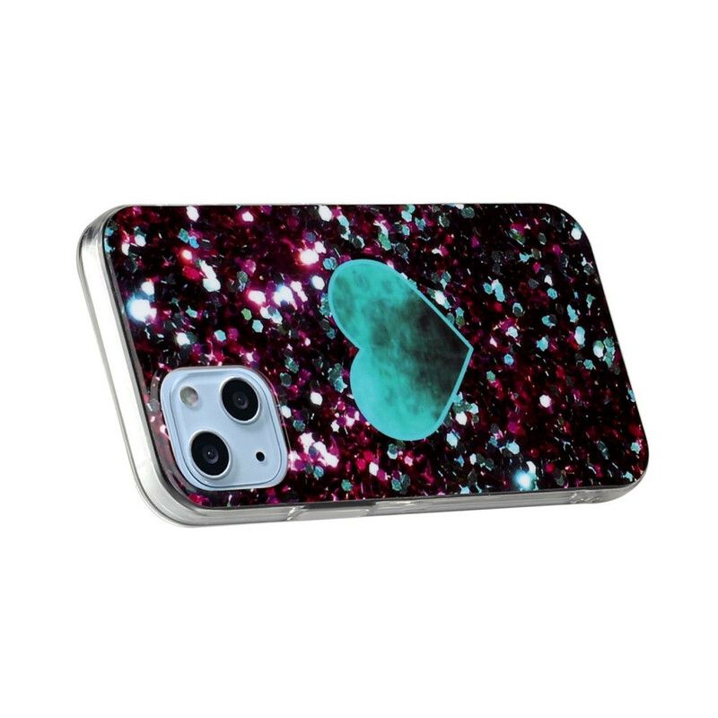 Cover iPhone 13 Mini Glitter Marmor