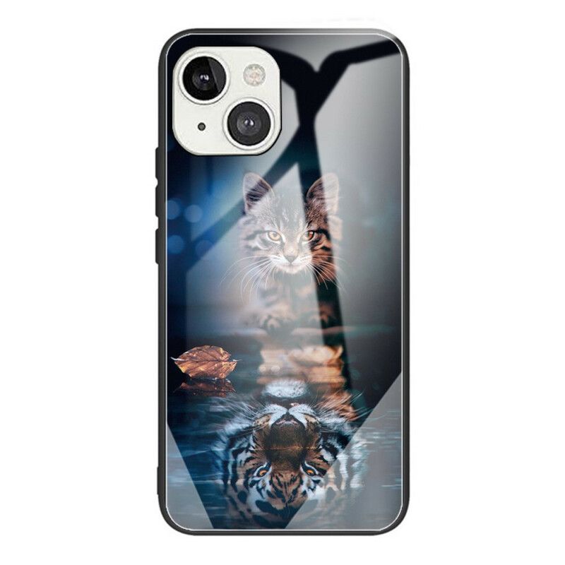 Cover iPhone 13 Mini Min Tiger Hærdet Glas