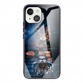 Cover iPhone 13 Mini Min Tiger Hærdet Glas