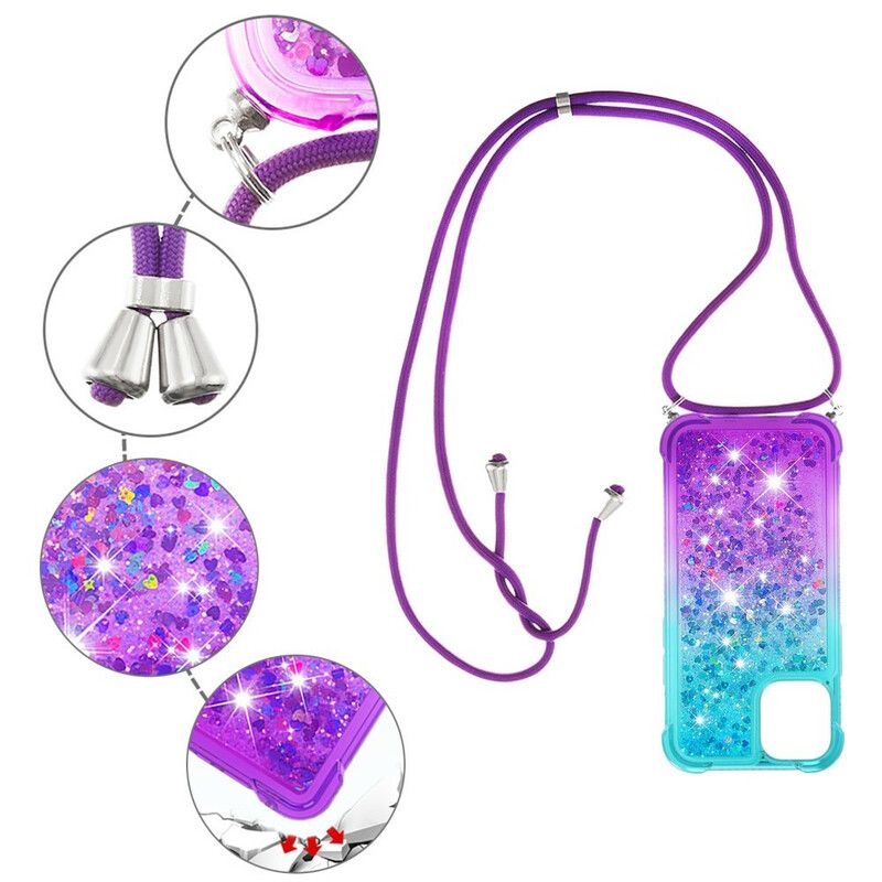 Cover iPhone 13 Mini Silicone Glitter Og Cord