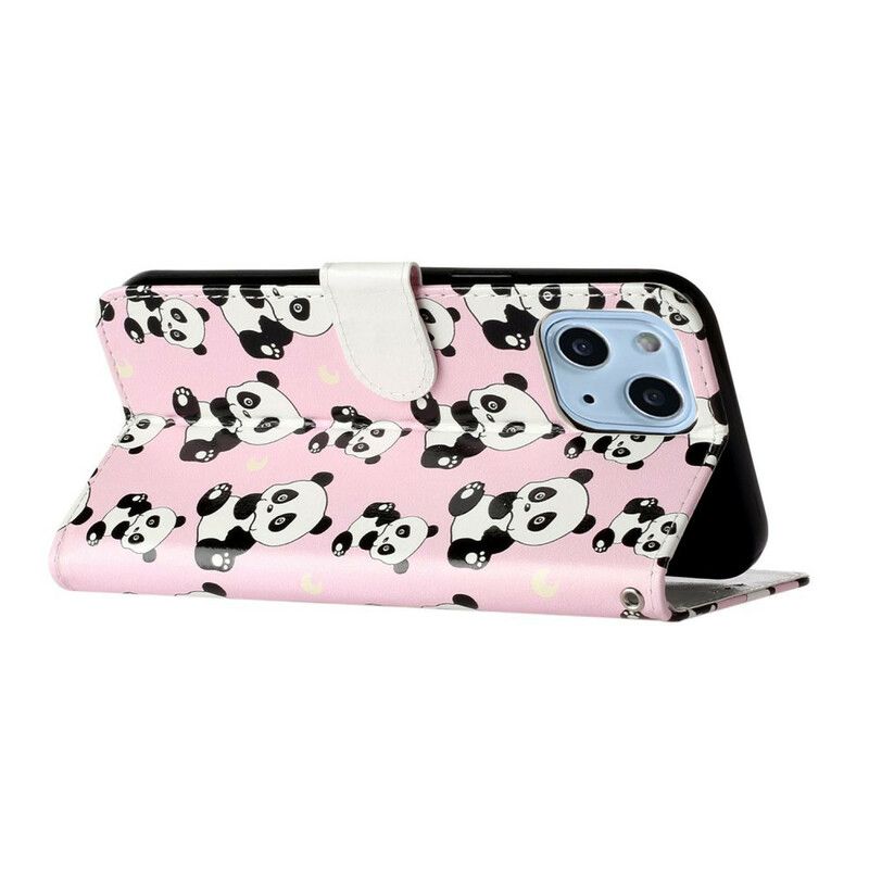 Flip Cover iPhone 13 Mini Flere Pandaer