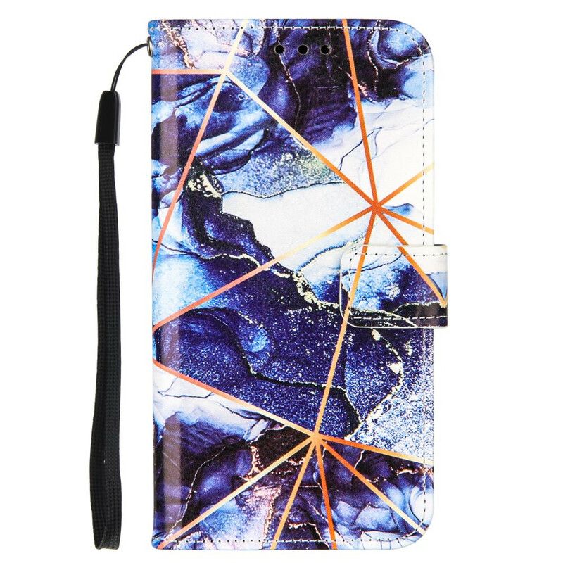 Flip Cover iPhone 13 Mini Geometrisk Marmor