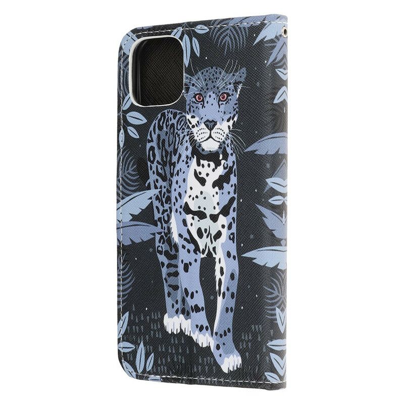 Flip Cover iPhone 13 Mini Med Snor Thong Leopard