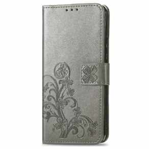 Flip Cover iPhone 13 Mini Med Snor Thong Sommerfugle Og Blomster