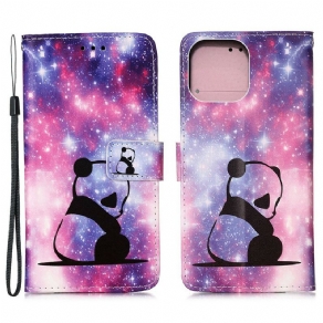 Flip Cover iPhone 13 Mini Panda Galaxy