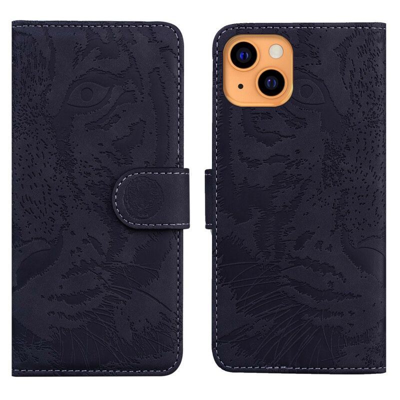 Flip Cover iPhone 13 Mini Tiger Ansigtstryk