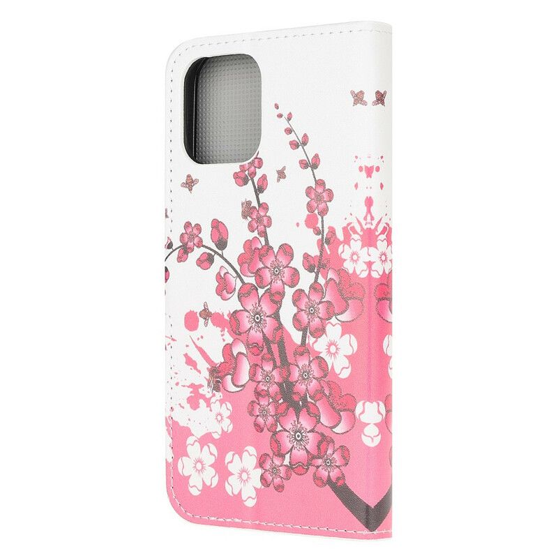 Flip Cover iPhone 13 Mini Tropiske Blomster