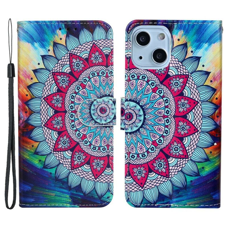 Flip Cover iPhone 13 Mini Ultra Farverig Mandala