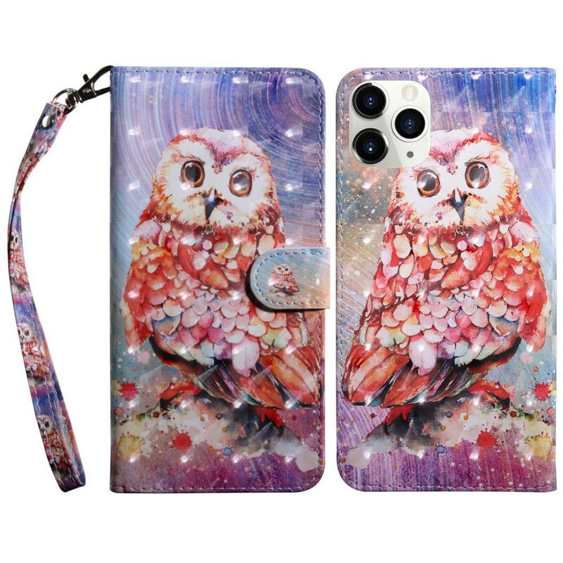 Læder Cover iPhone 13 Mini Lysplet Germain The Owl