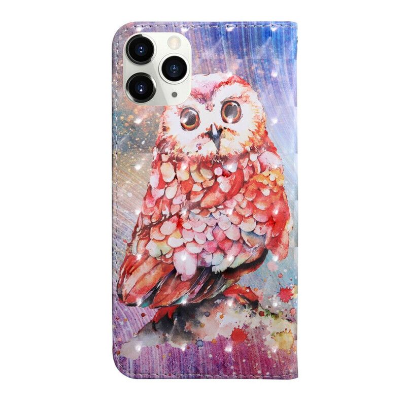 Læder Cover iPhone 13 Mini Lysplet Germain The Owl