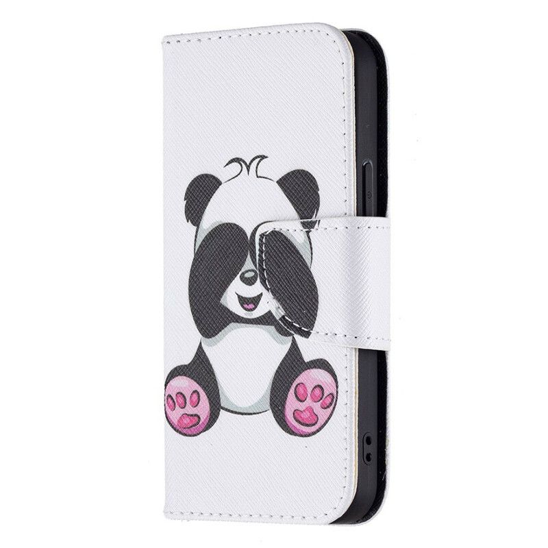 Læder Cover iPhone 13 Mini Panda Sjov