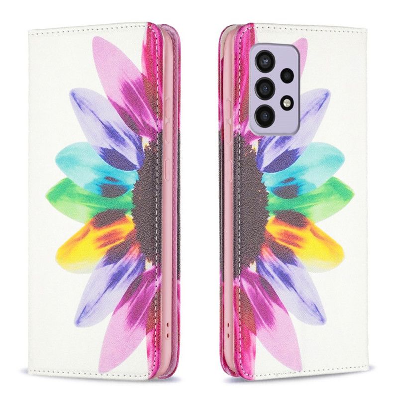 Cover Samsung Galaxy A33 5G Flip Cover Akvarelblomst