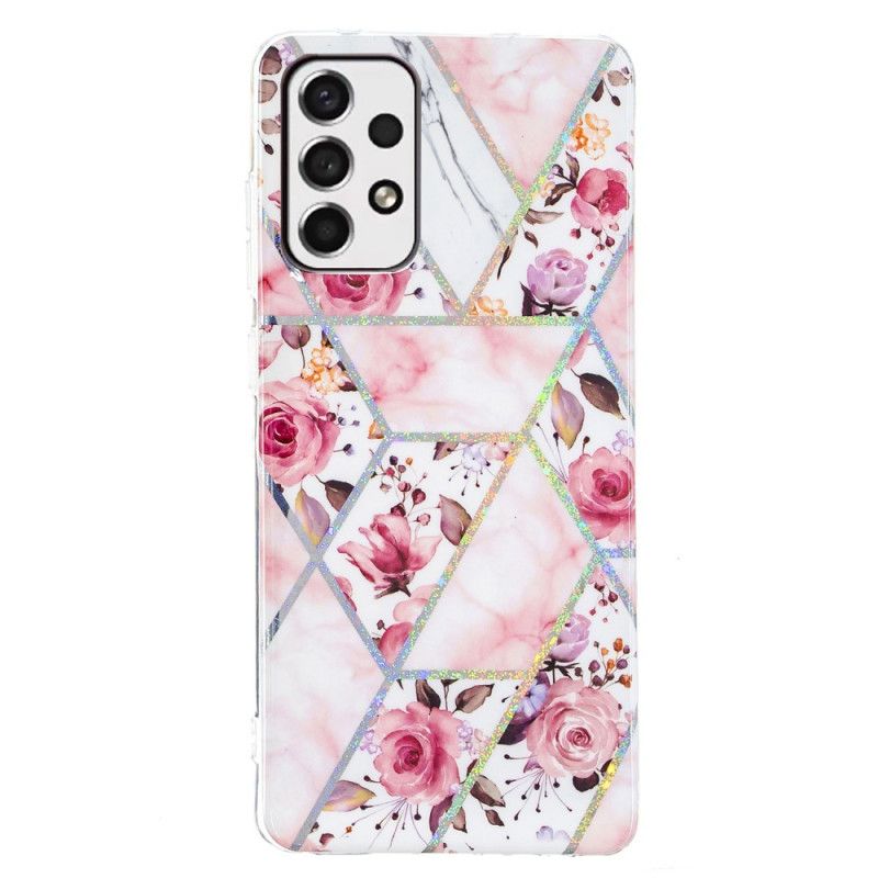 Cover Samsung Galaxy A33 5G Marmorerede Blomster