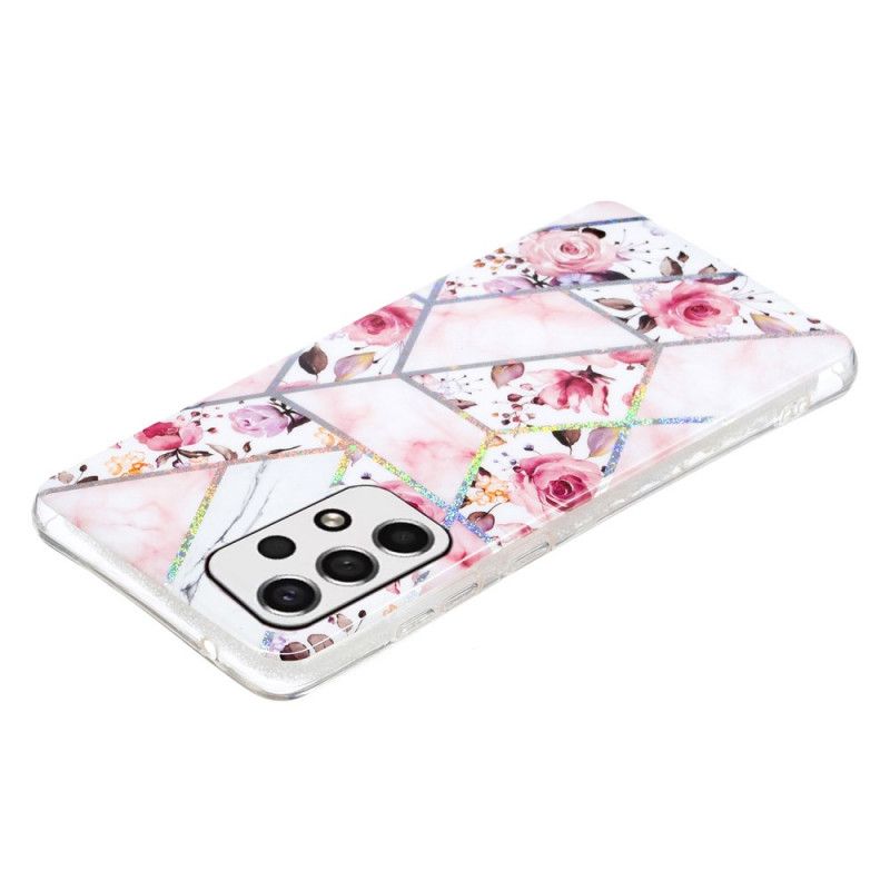 Cover Samsung Galaxy A33 5G Marmorerede Blomster