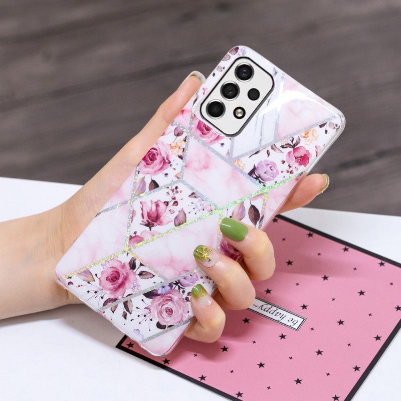 Cover Samsung Galaxy A33 5G Marmorerede Blomster