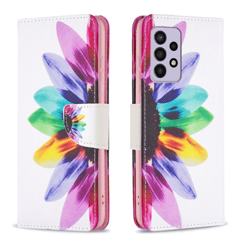 Flip Cover Samsung Galaxy A33 5G Akvarelblomst