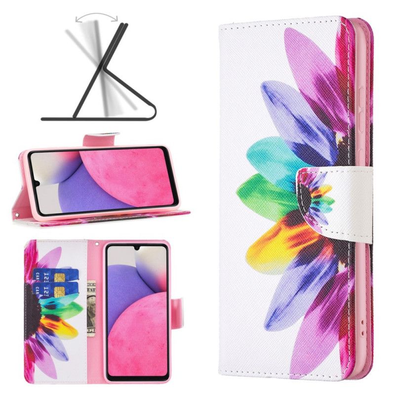 Flip Cover Samsung Galaxy A33 5G Akvarelblomst