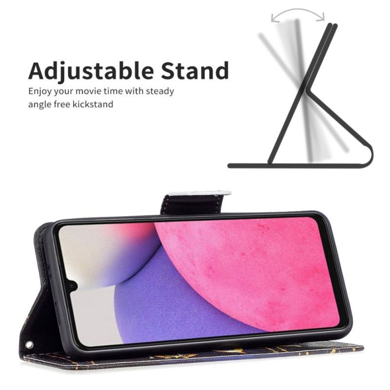 Flip Cover Samsung Galaxy A33 5G Gyldne Sommerfugle