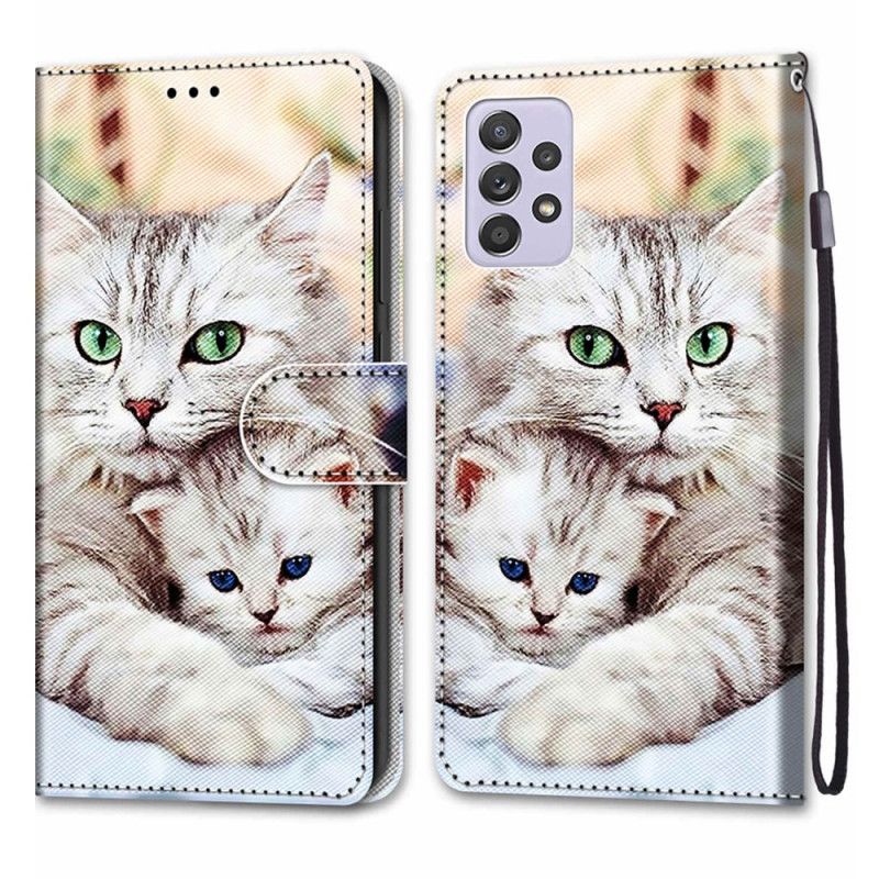 Flip Cover Samsung Galaxy A33 5G Kattefamilie