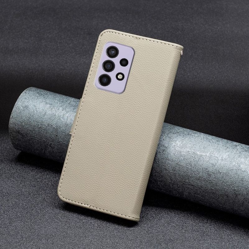 Flip Cover Samsung Galaxy A33 5G Litchi Skrå Lås