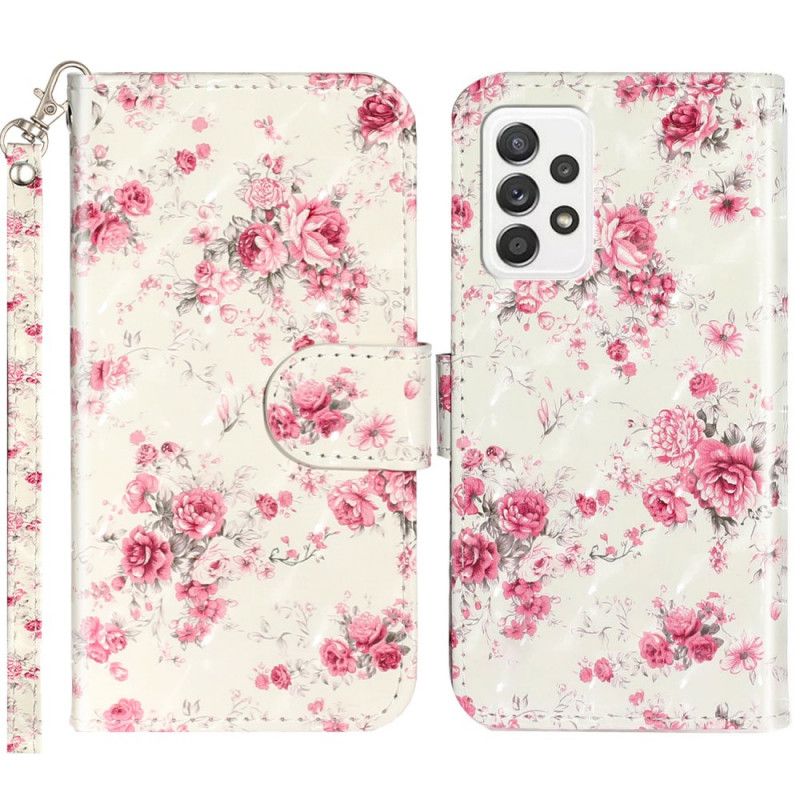 Flip Cover Samsung Galaxy A33 5G Med Snor Liberty Strap Blomster