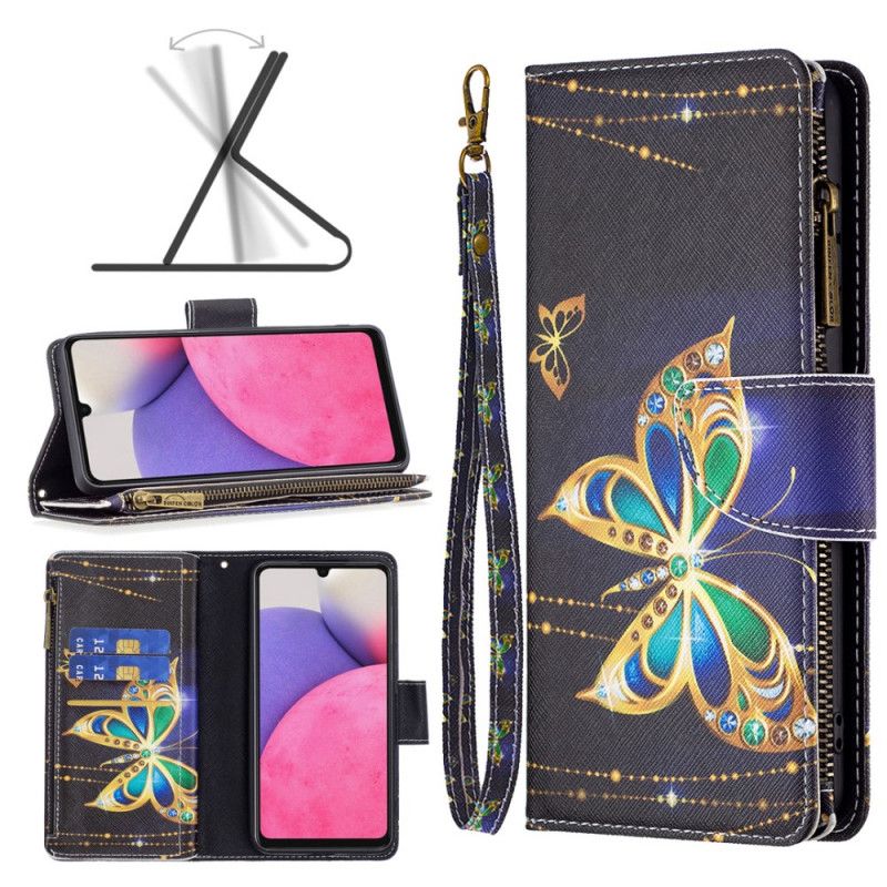 Flip Cover Samsung Galaxy A33 5G Royal Butterfly Lynlåslomme