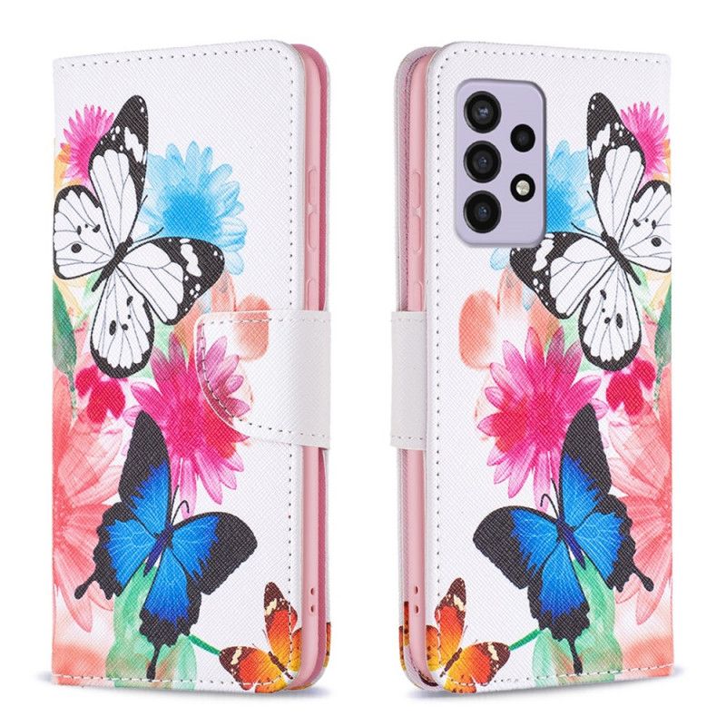 Flip Cover Samsung Galaxy A33 5G Smukke Sommerfugle