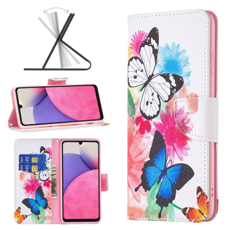 Flip Cover Samsung Galaxy A33 5G Smukke Sommerfugle