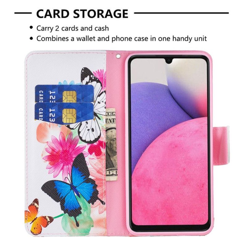 Flip Cover Samsung Galaxy A33 5G Smukke Sommerfugle