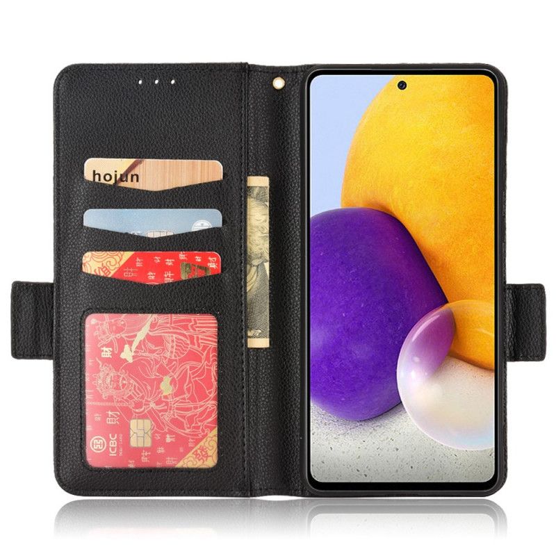 Flip Cover Samsung Galaxy A33 5G Traditionelt Litchi Imiteret Læder