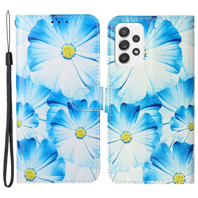 Læder Cover Samsung Galaxy A33 5G Blomsterstilen